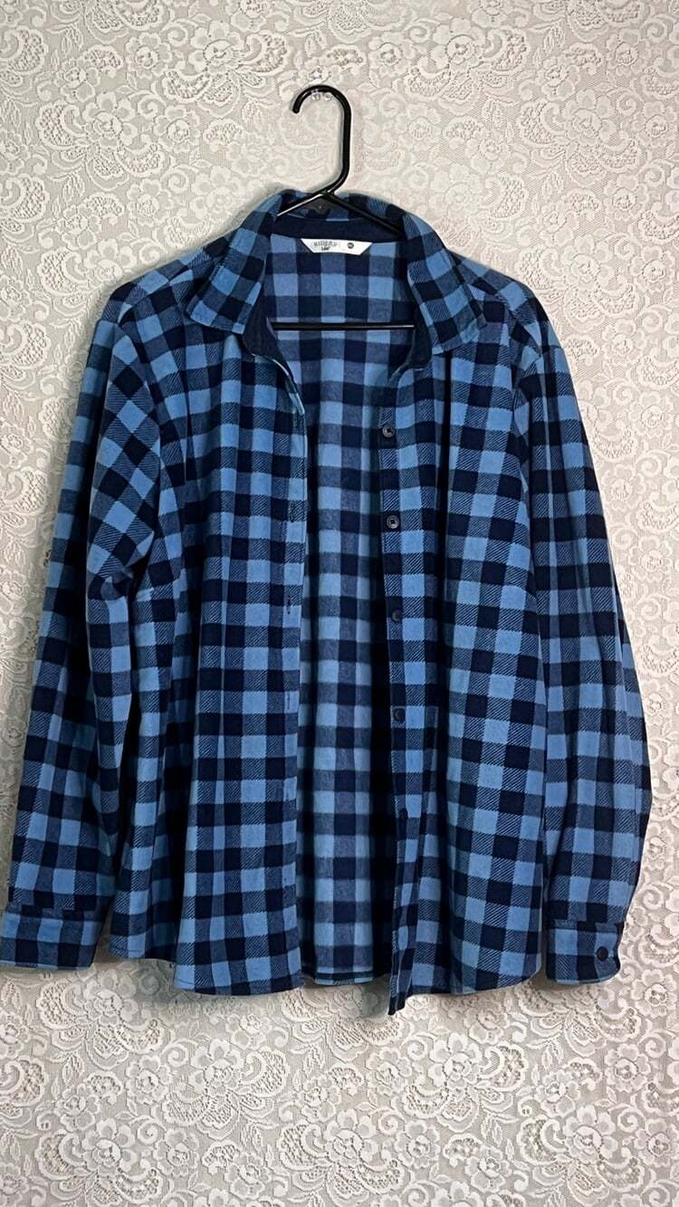 Riders by Lee Blue Plaid Fleece Button Up Shirt XXL